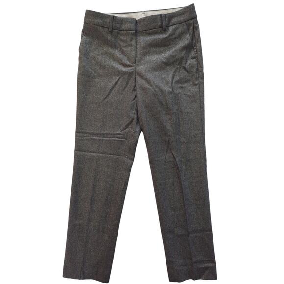 TALBOTS Wool Blend Gray & Silver Sparkle High Waist Straight Pants Womens sz 4P - Picture 1 of 7